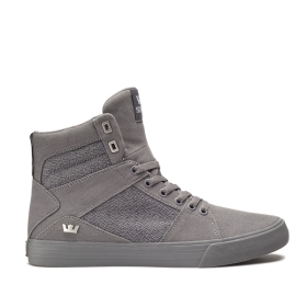 Supra Mens ALUMINUM High Top Shoes Grey/grey | US-21128